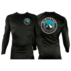 Elevated AMA All Black Custom Rash Guards Long Sleeves #8094 A
