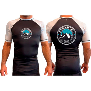 Elevated AMA All Black Ranked Short Sleeve Rash Guards #8094 A