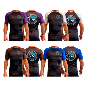 Elevated AMA All Black Ranked Short Sleeve Rash Guards #8094 A