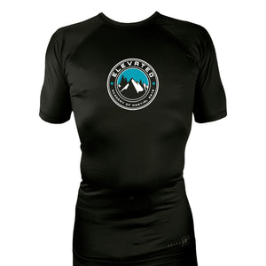 Elevated AMA All Black Custom Rash Guards Short Sleeves #8094 A