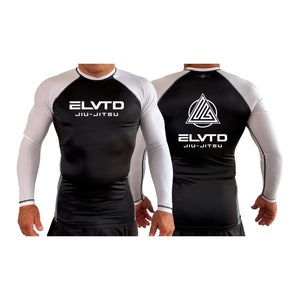 Elevated AMA All Black Ranked Long Sleeve Rash Guards #8094 B