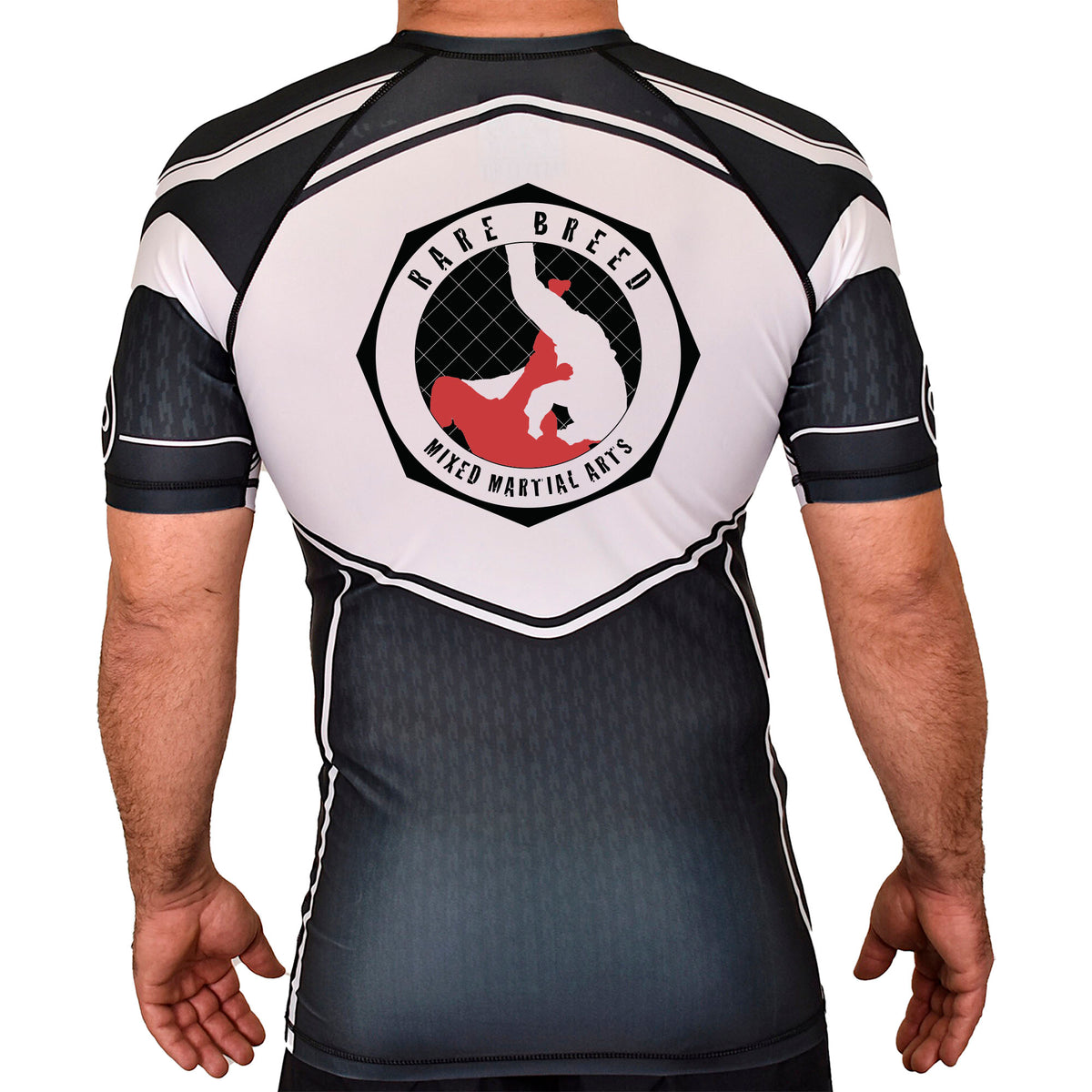 Rare Breed MMA Academy Rash Guards Black/White  #8095 A