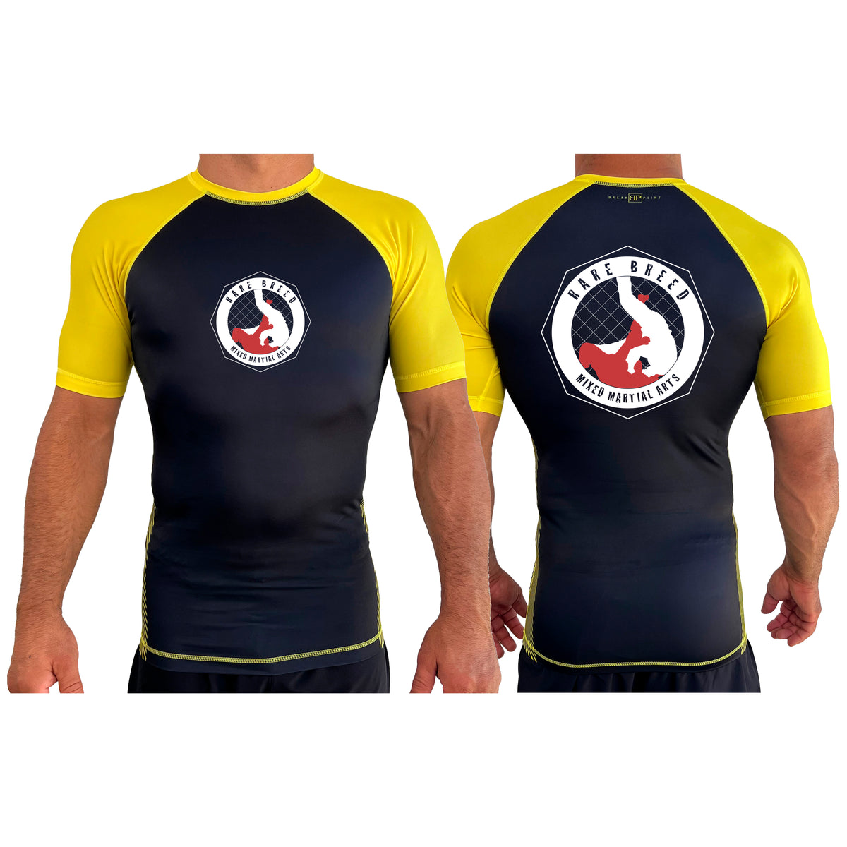 Rare Breed MMA All Black Ranked Short Sleeve Rash Guards #8095 A