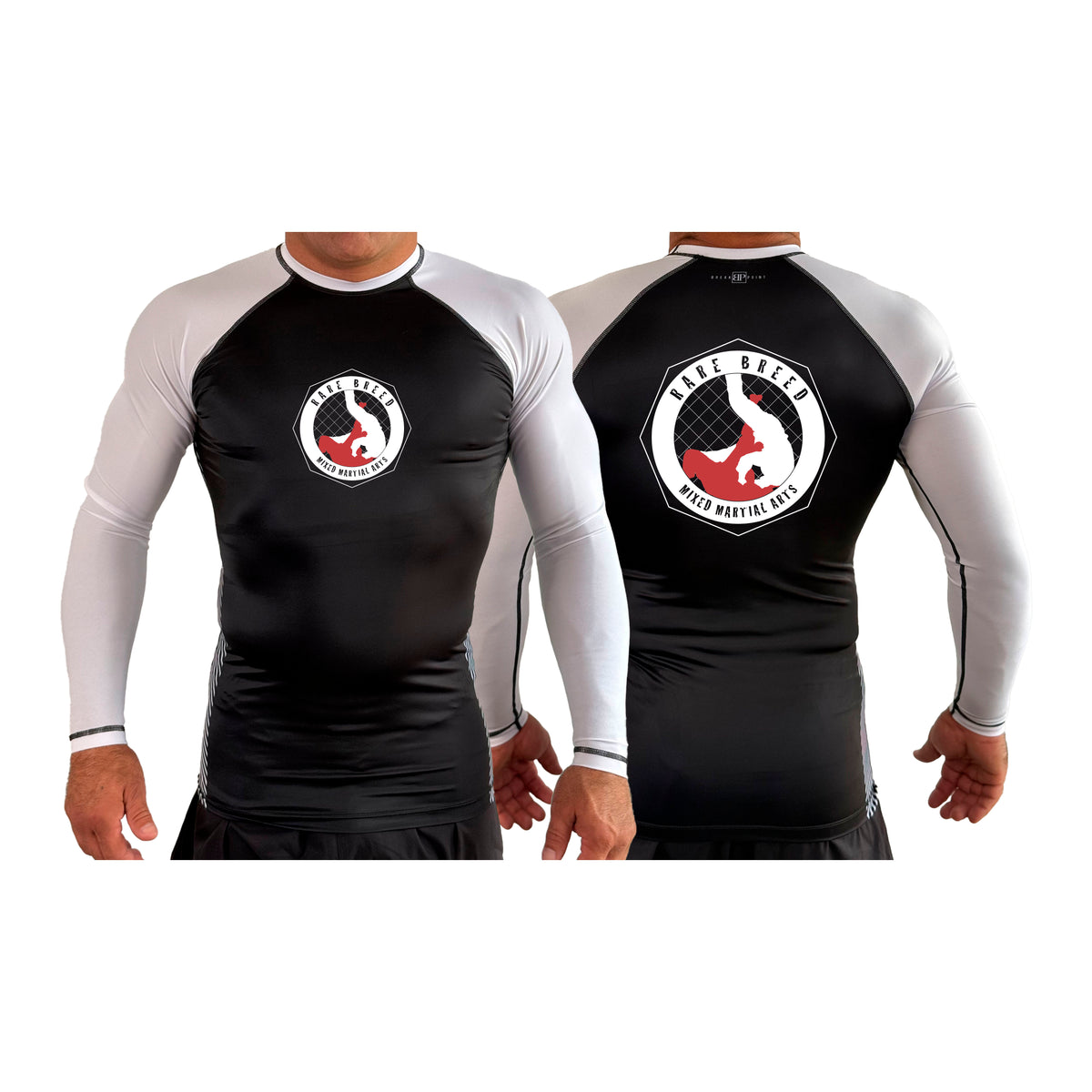 Rare Breed MMA All Black Ranked Long Sleeve Rash Guards #8095 A