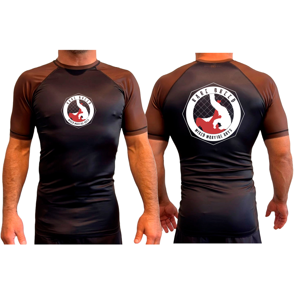 Rare Breed MMA All Black Ranked Short Sleeve Rash Guards #8095 A