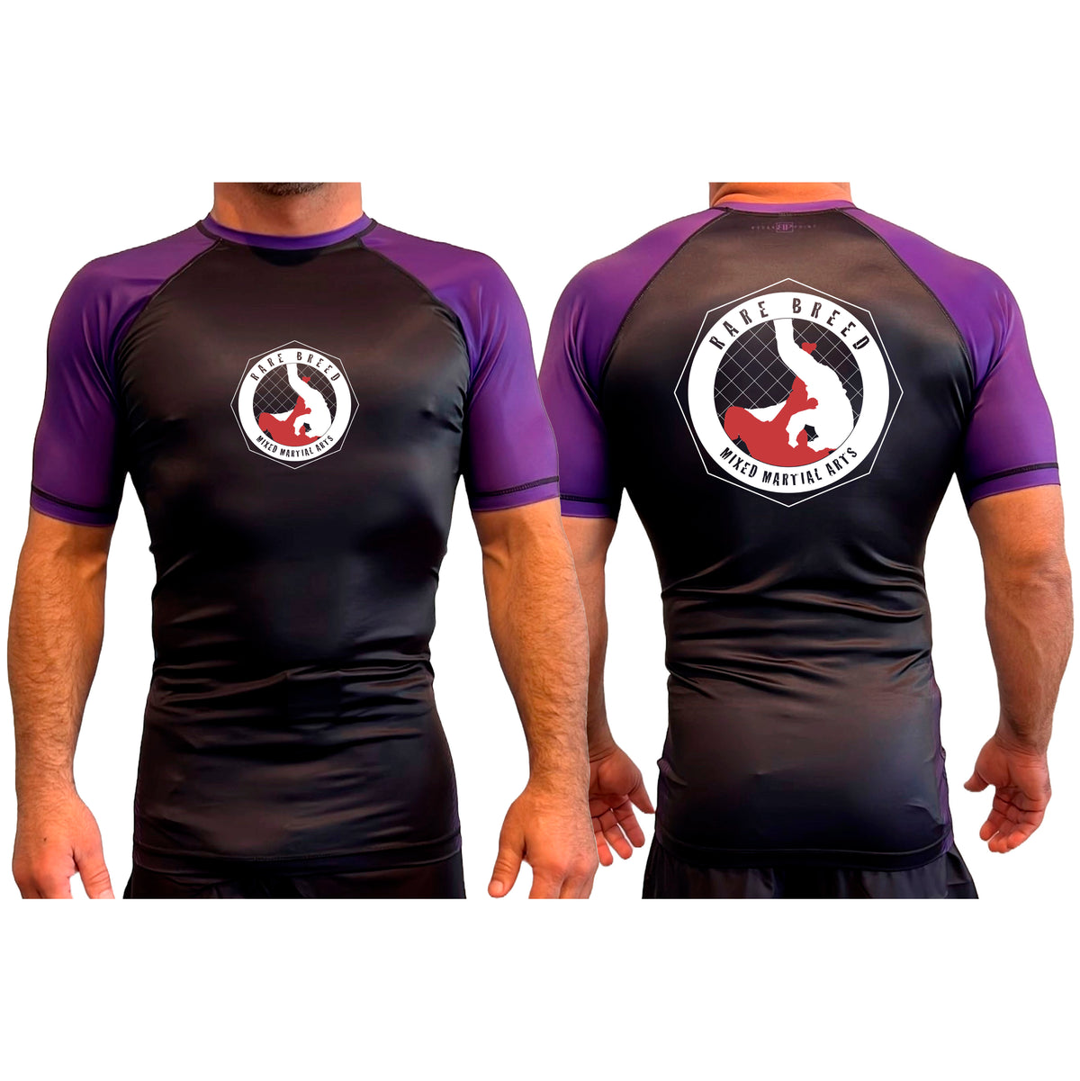 Rare Breed MMA All Black Ranked Short Sleeve Rash Guards #8095 A