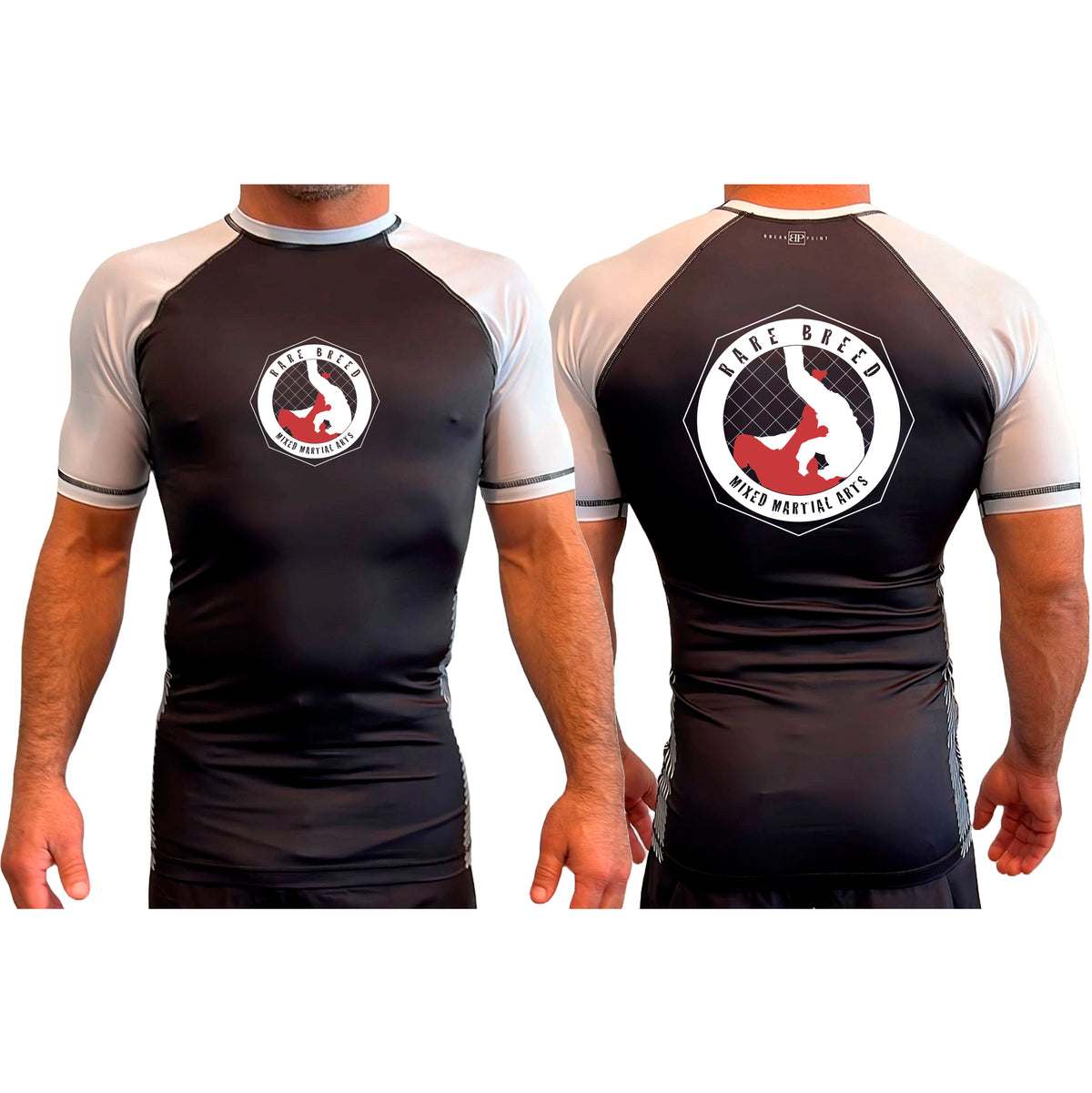 Rare Breed MMA All Black Ranked Short Sleeve Rash Guards #8095 A