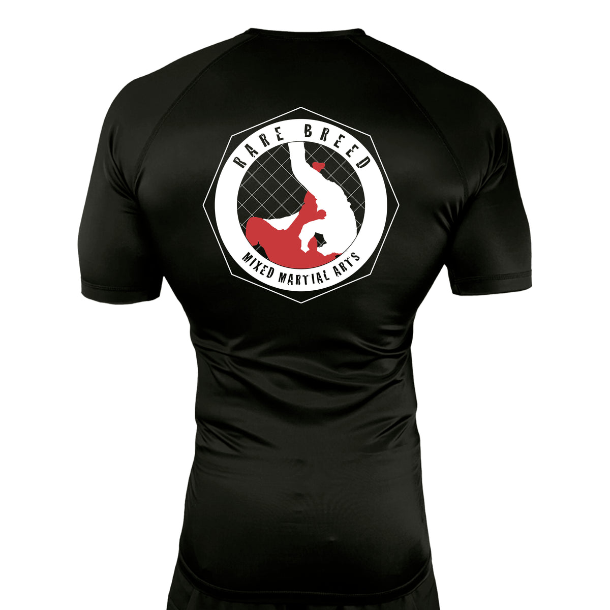 Rare Breed MMA All Black Custom Rash Guards Short Sleeves #8095 A