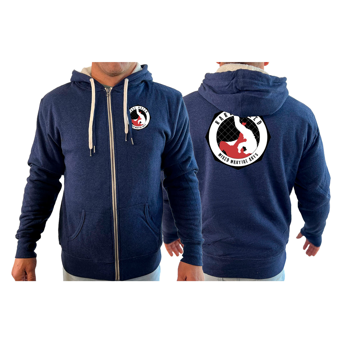 Rare Breed MMA Academy Sherpa Lined Zip-Up Hoodie #8095 A