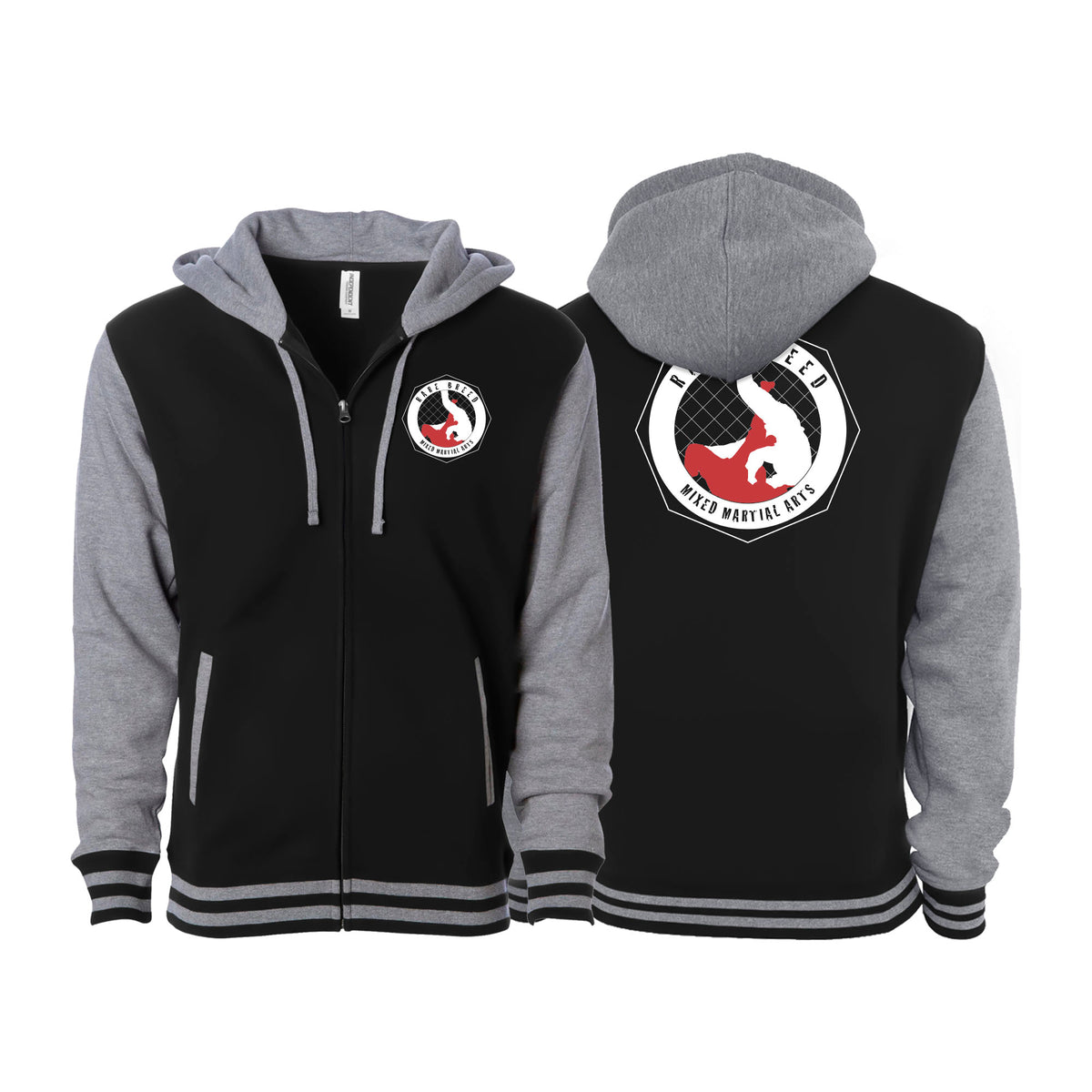 Rare Breed MMA Academy Varsity Zip-Up Hoodies #8095 A