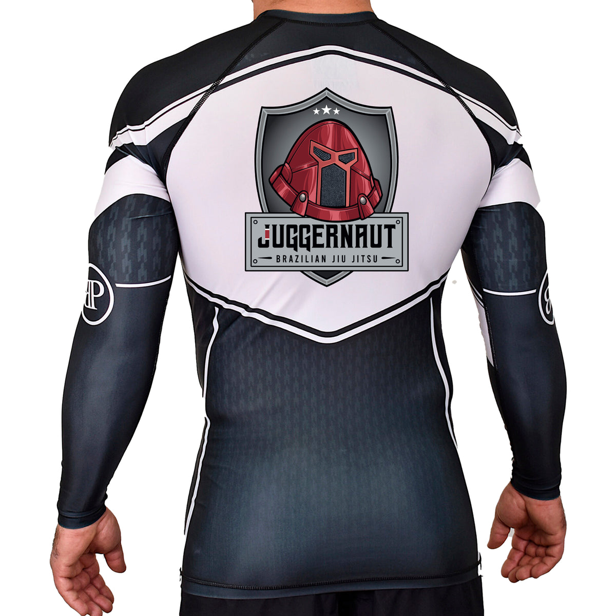 Juggernaut BJJ Academy Rash Guards Black/White #8096 A