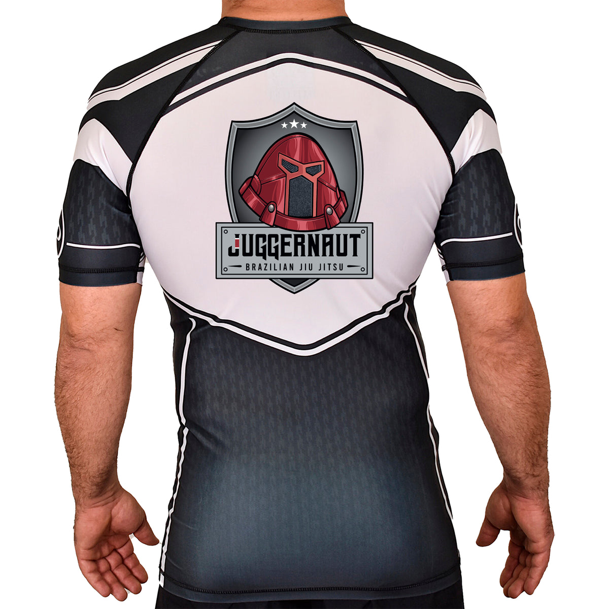Juggernaut BJJ Academy Rash Guards Black/White #8096 A