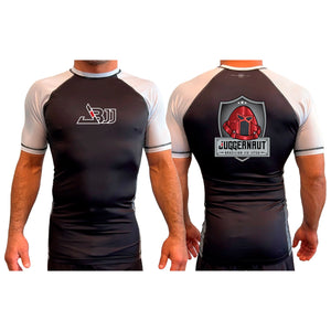 Juggernaut BJJ All Black Ranked Short Sleeve Rash Guards #8096 A