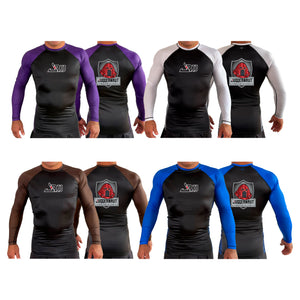 Juggernaut BJJ All Black Ranked Long Sleeve Rash Guards #8096 A