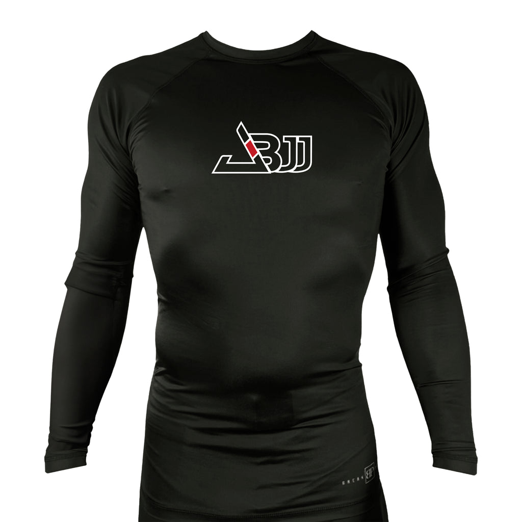 Juggernaut BJJ All Black Custom Rash Guards Long Sleeves #8096 A