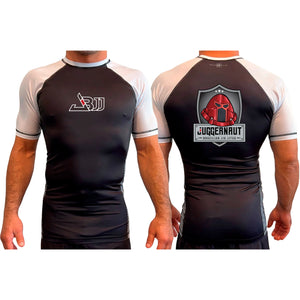 Juggernaut BJJ All Black Ranked Short Sleeve Rash Guards #8096 A