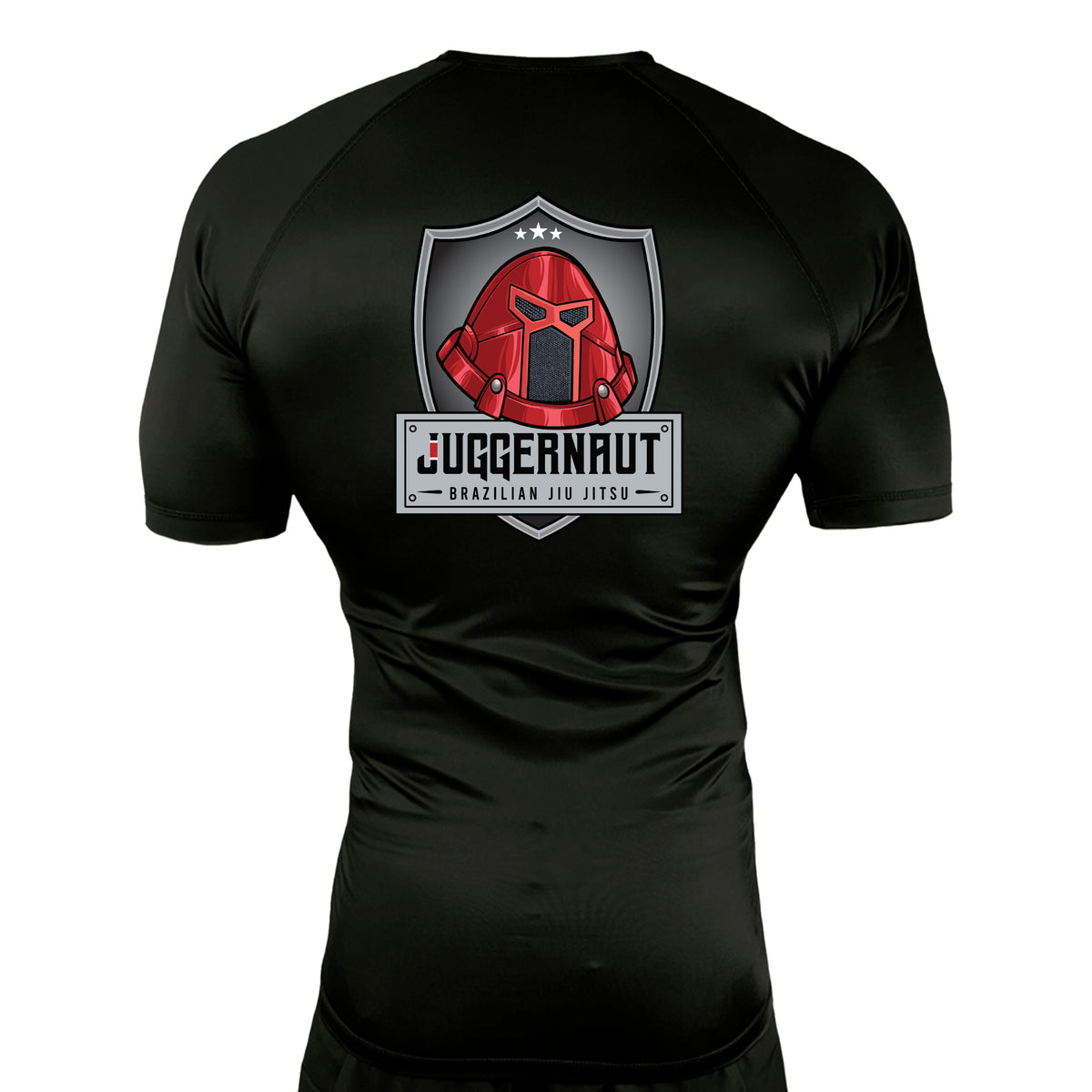 Juggernaut BJJ All Black Custom Rash Guards Short Sleeves #8096 A