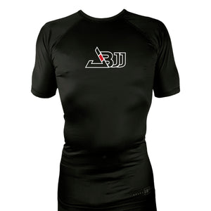 Juggernaut BJJ All Black Custom Rash Guards Short Sleeves #8096 A