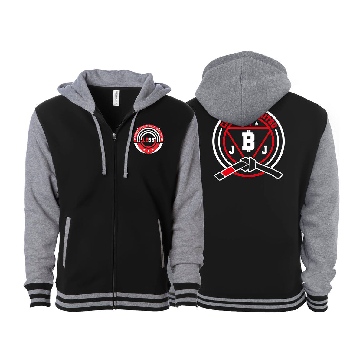 Crypto Jiu Jitsu Academy Varsity Zip-Up Hoodies #8097 A