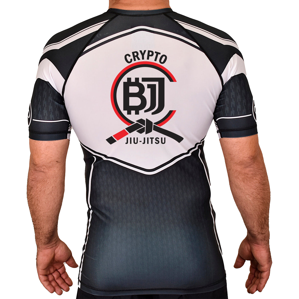 Crypto Jiu Jitsu Academy Rash Guards Black/White #8097 A
