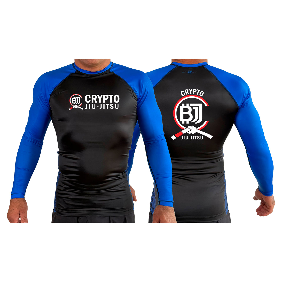 Crypto Jiu Jitsu All Black Ranked Long Sleeve Rash Guards #8097 A