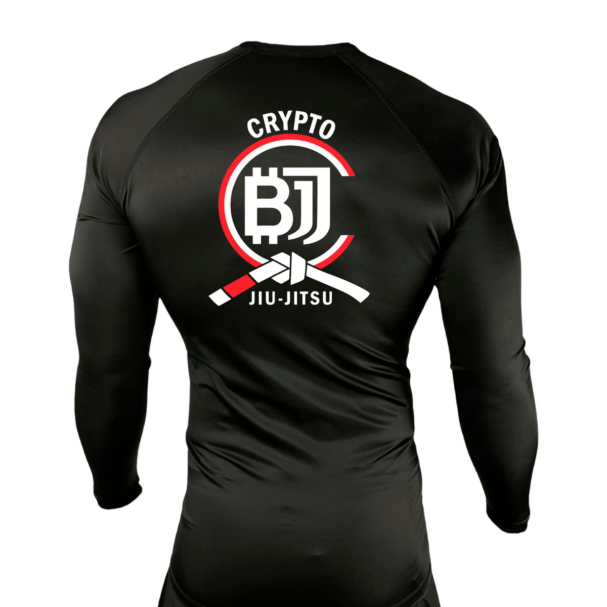 Crypto Jiu Jitsu All Black Custom Rash Guards Long Sleeves #8097 A