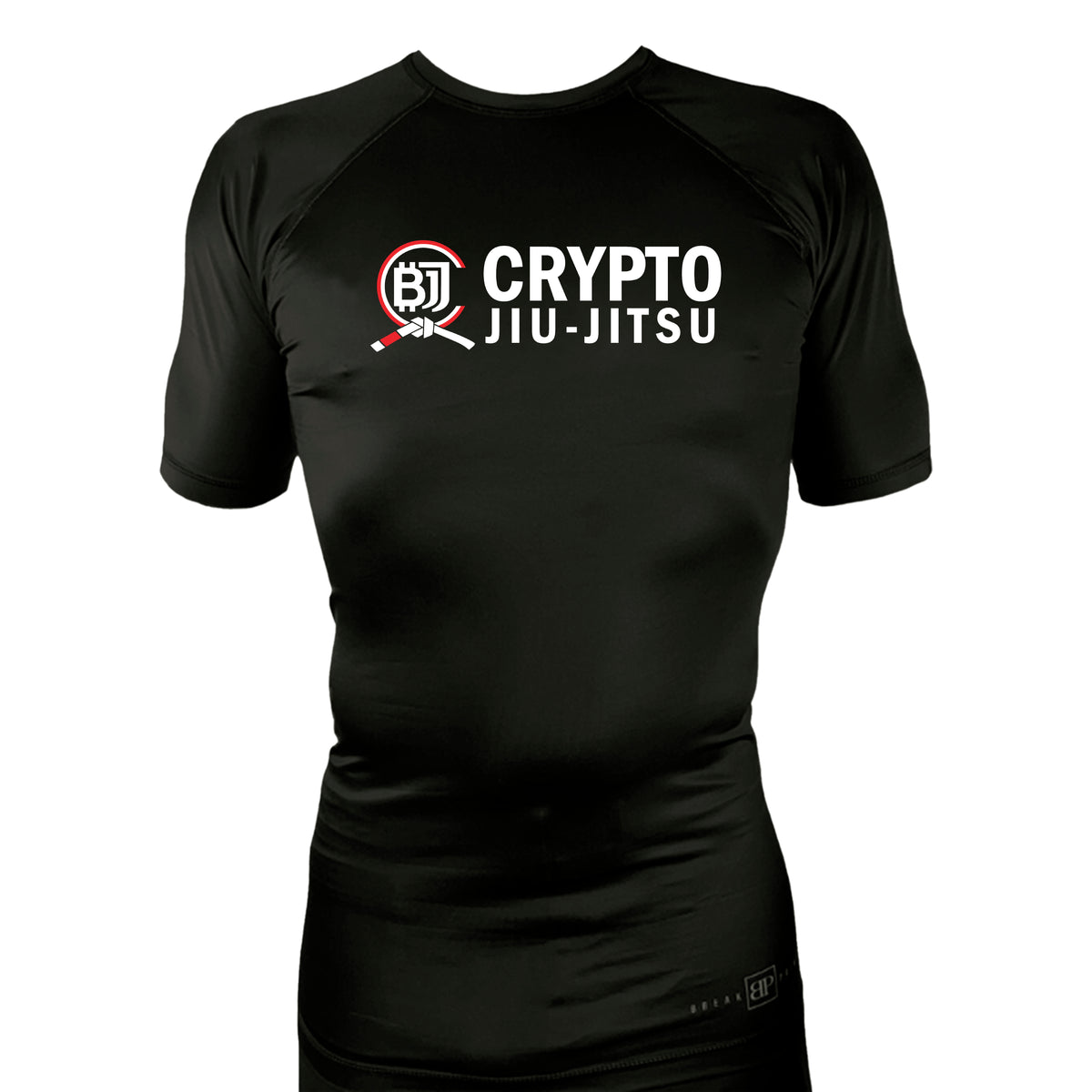 Crypto Jiu Jitsu All Black Custom Rash Guards Short Sleeves #8097 A