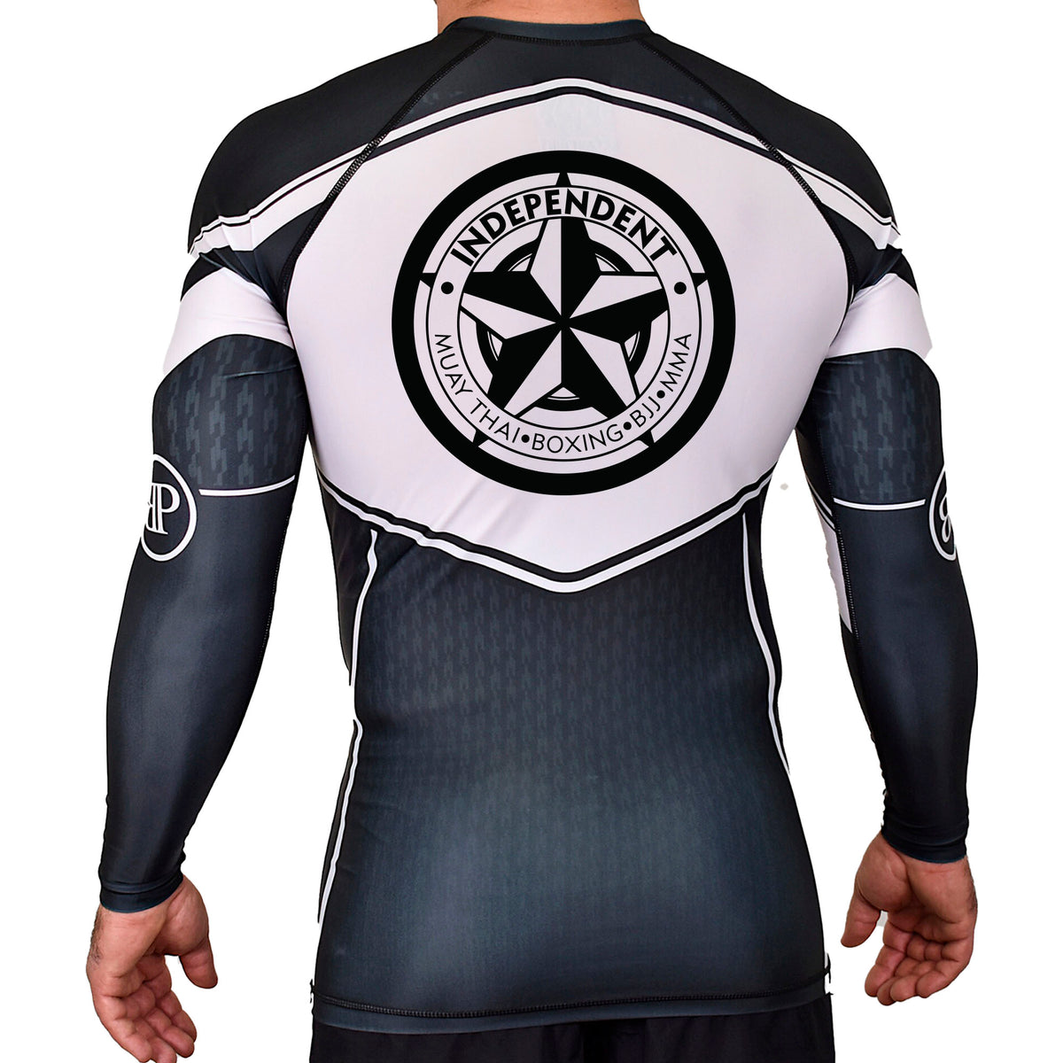 Independent MMA & Fitness Academy Rash Guards Black/White #8098 A