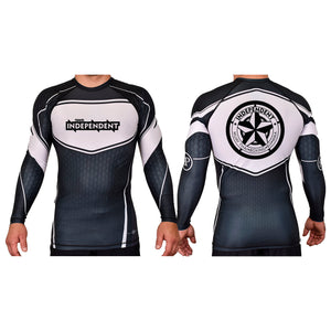Independent MMA & Fitness Academy Rash Guards Black/White #8098 B