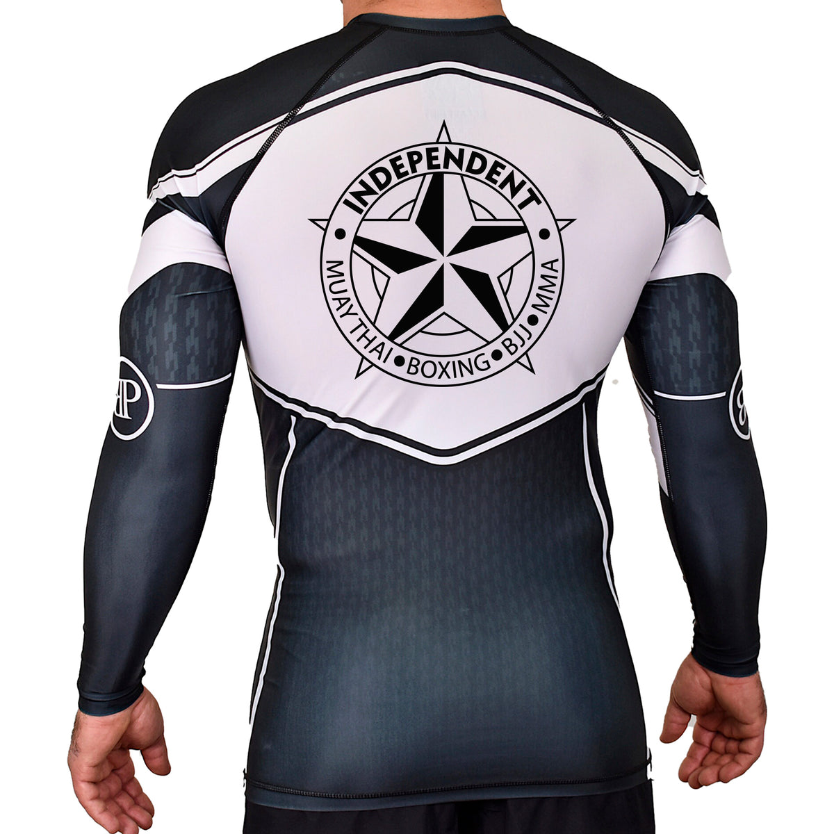 Independent MMA & Fitness Academy Rash Guards Black/White #8098 B