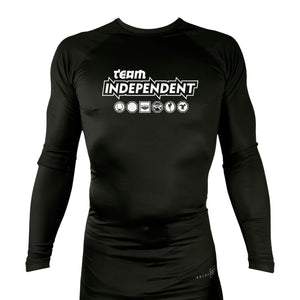 Independent MMA & Fitness All Black Custom Rash Guards Long Sleeves #8098 B