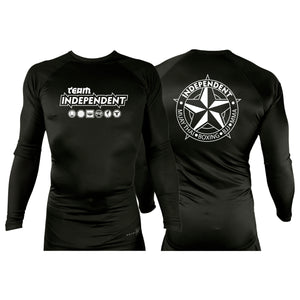 Independent MMA & Fitness All Black Custom Rash Guards Long Sleeves #8098 B