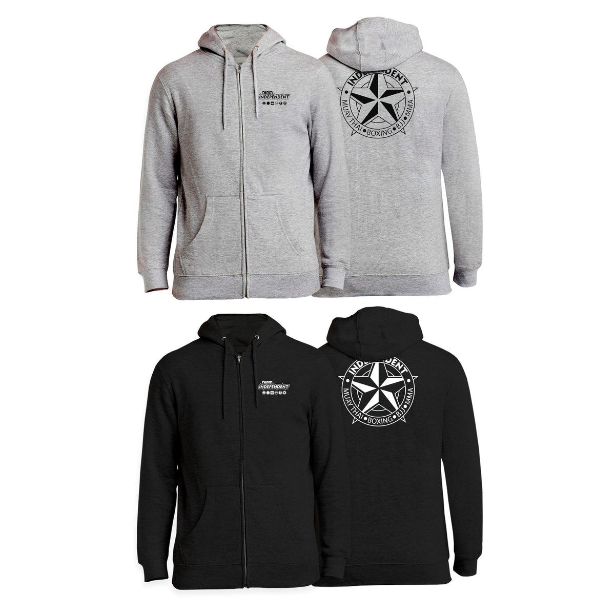 Independent MMA & Fitness Academy Zip-Up Hoodies #8098 C