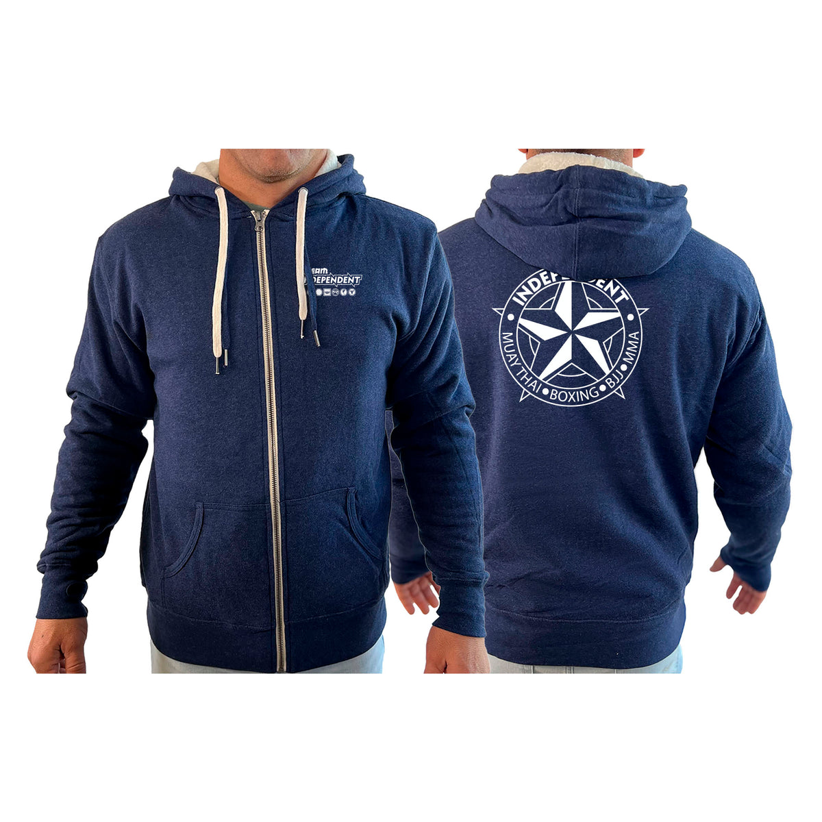 Independent MMA & Fitness Academy Sherpa Lined Zip-Up Hoodie #8098 C