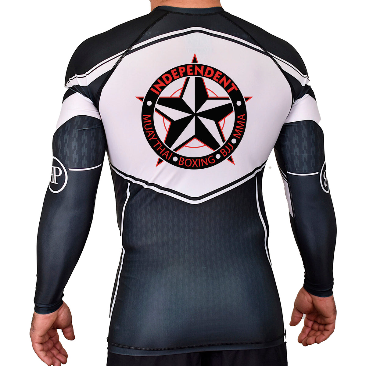 Independent MMA & Fitness Academy Rash Guards Black/White #8098 D