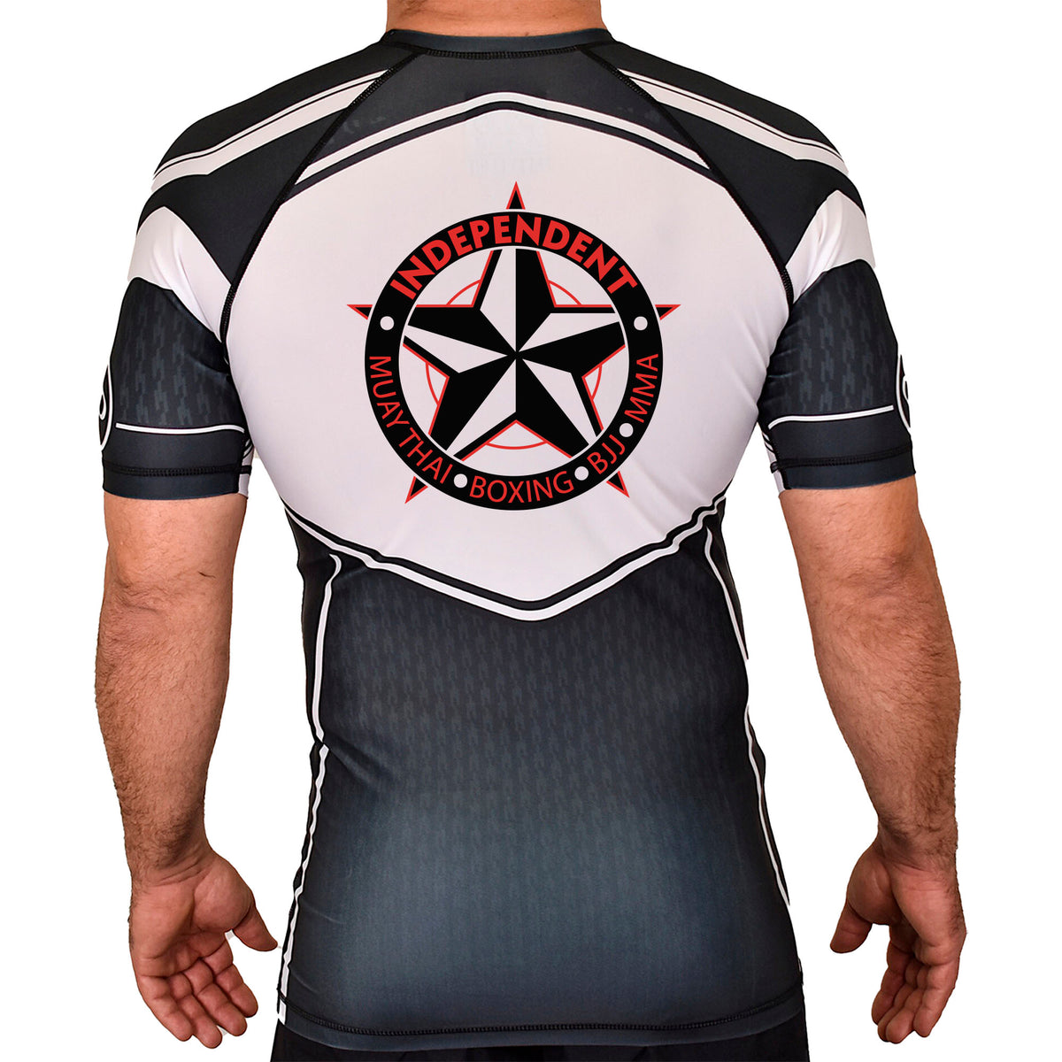 Independent MMA & Fitness Academy Rash Guards Black/White #8098 D