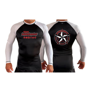 Independent MMA & Fitness All Black Ranked Long Sleeve Rash Guards #8098 D