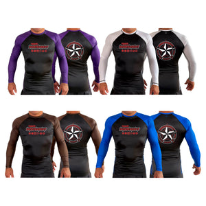 Independent MMA & Fitness All Black Ranked Long Sleeve Rash Guards #8098 D