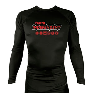 Independent MMA & Fitness All Black Custom Rash Guards Long Sleeves #8098 D