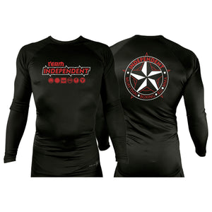 Independent MMA & Fitness All Black Custom Rash Guards Long Sleeves #8098 D