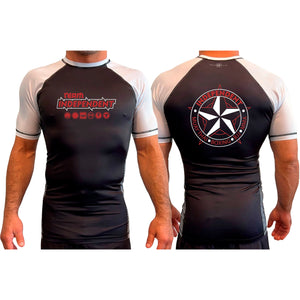 Independent MMA & Fitness All Black Ranked Short Sleeve Rash Guards #8098 D