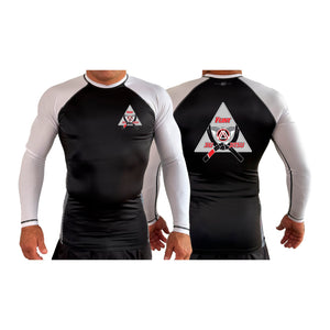 Flint Jiu Jitsu All Black Ranked Long Sleeve Rash Guards #8100 A
