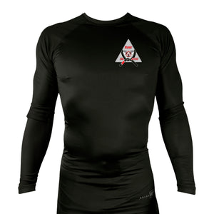 Flint Jiu Jitsu All Black Custom Rash Guards Long Sleeves #8100 A