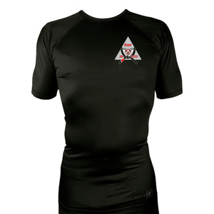 Flint Jiu Jitsu All Black Custom Rash Guards Short Sleeves #8100 A
