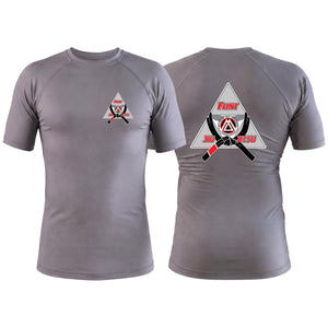 Flint Jiu Jitsu Gray Custom Rash Guards Short Sleeve #8100 A