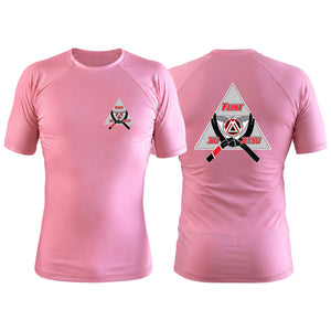 Flint Jiu Jitsu Pink Custom Rash Guards Short Sleeve #8100 A