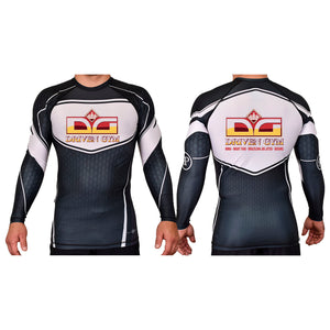 Driven Gym Academy Rash Guards Black/White #8101 A
