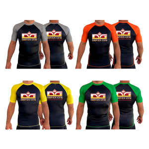 Driven Gym All Black Ranked Short Sleeve Rash Guards #8101 A