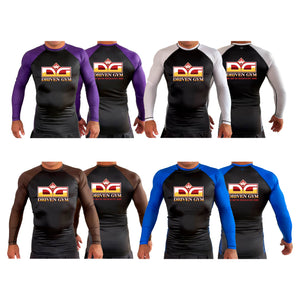 Driven Gym All Black Ranked Long Sleeve Rash Guards #8101 A