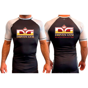 Driven Gym All Black Ranked Short Sleeve Rash Guards #8101 A